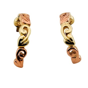 9ct Gold 2-Tone Clogau Hoop Earrings